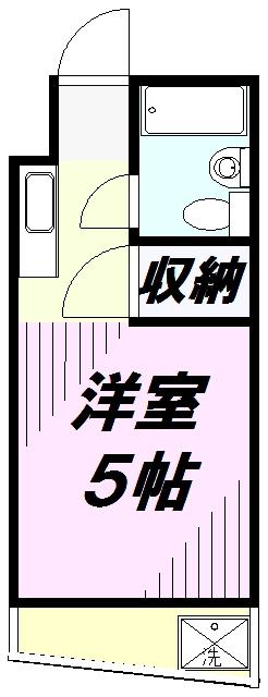 所沢興亜パレス6(ワンルーム/1階)の間取り写真