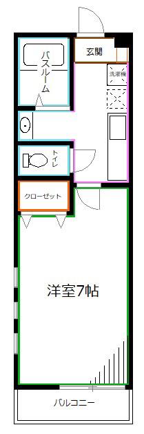 セブンコート西荻(1K/2階)の間取り写真