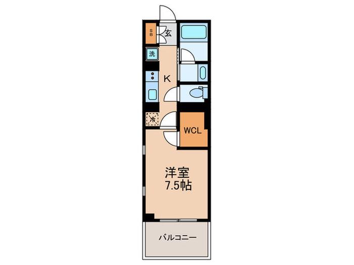クリスタル三軒茶屋(1K/1階)の間取り写真