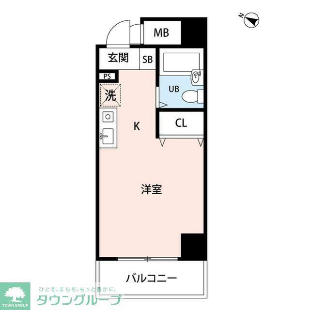 プレール麻布仙台坂(ワンルーム/4階)の間取り写真