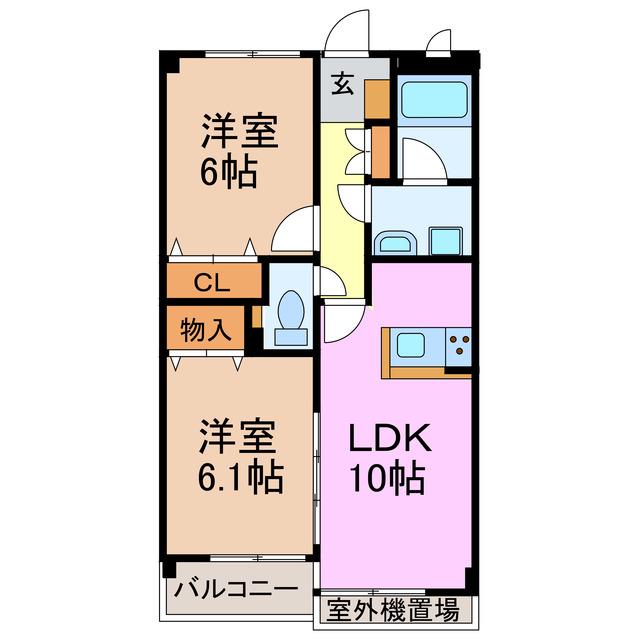 ラポール倉坂(2LDK/1階)の間取り写真