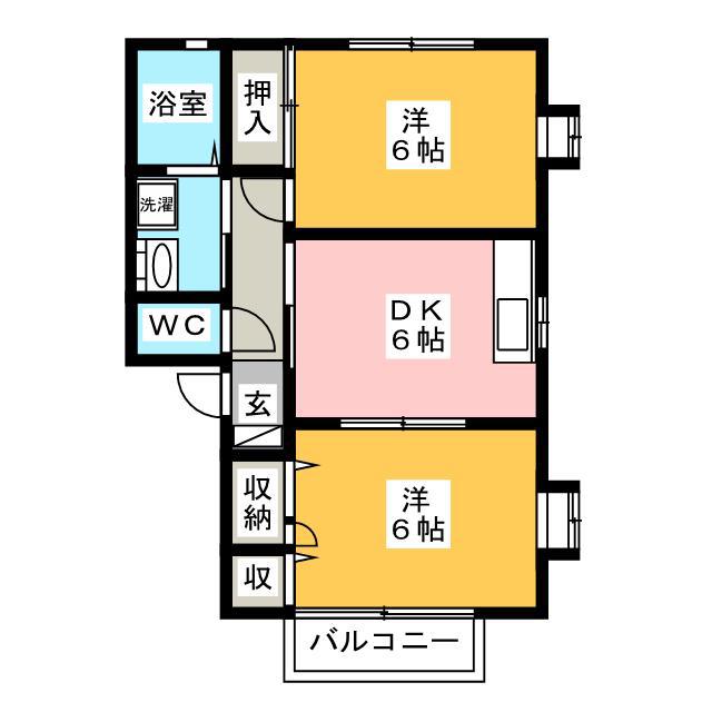 エミグラントA(2DK/2階)の間取り写真