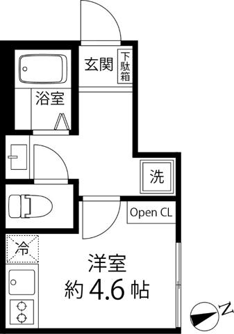 TS CUORE三ツ境II(ワンルーム/3階)の間取り写真