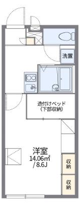 レオパレスカルカソンヌ(1K/2階)の間取り写真
