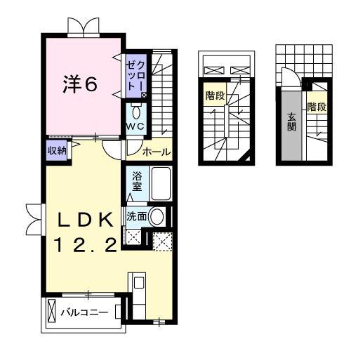 セピアージュ(1LDK/3階)の間取り写真