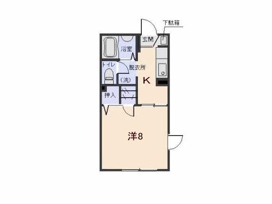 ケイアンドエイチ(1K/1階)の間取り写真