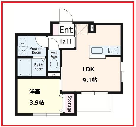 レジデンシア ベジャ(1LDK/1階)の間取り写真