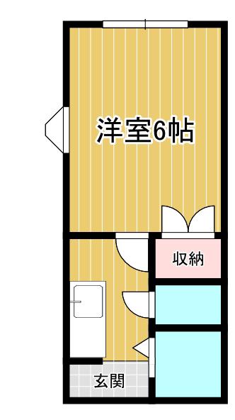 エクセル台原(1K/1階)の間取り写真