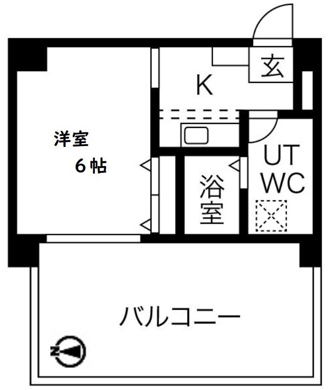 UーRO松屋町(1K/9階)の間取り写真