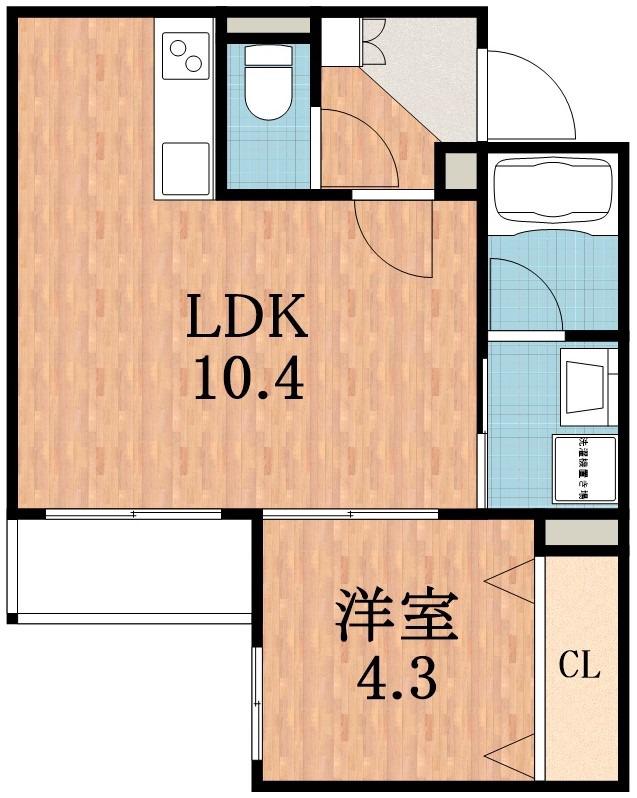 SFIDA天王寺南(1LDK/1階)の間取り写真