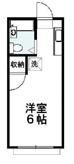 ジュネス山王(ワンルーム/2階)の間取り写真