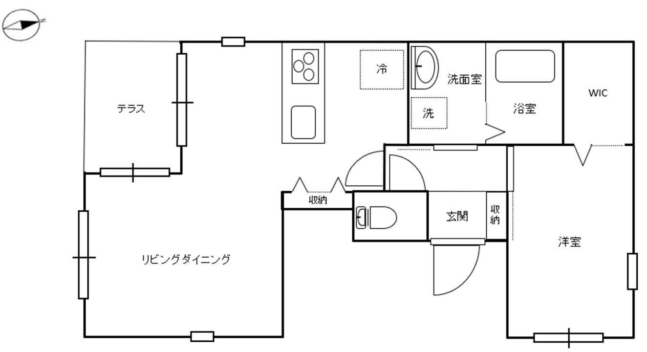 ホットス三軒茶屋(1LDK/1階)の間取り写真