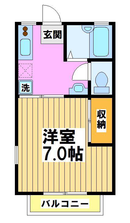 フォーシーズン(1K/2階)の間取り写真