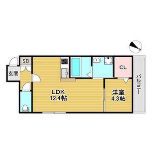 フォルモント須磨(1LDK/1階)の間取り写真