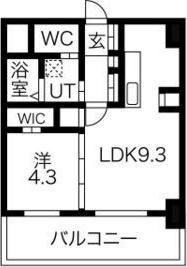 F013(1LDK/6階)の間取り写真