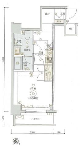リヴシティ東大前(1K/3階)の間取り写真