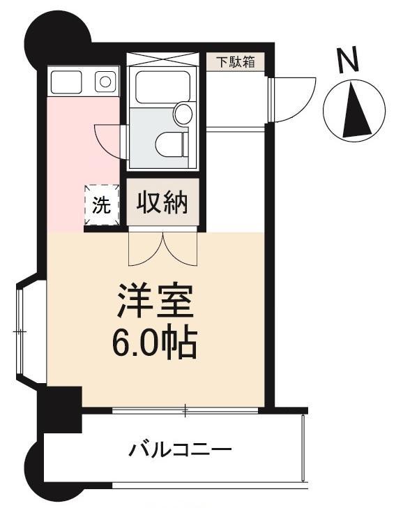 ルミエール三条(ワンルーム/4階)の間取り写真