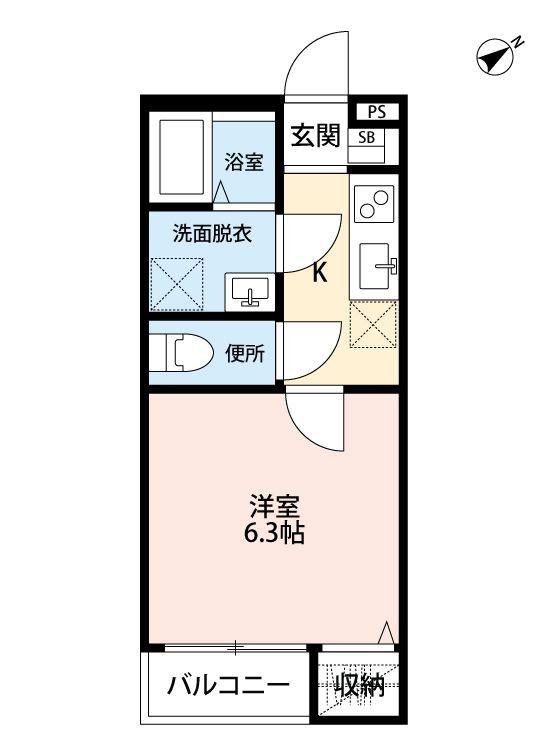 ブルーム検見川(1K/1階)の間取り写真