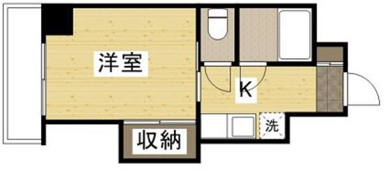 呉セントラルタワー(1K/4階)の間取り写真