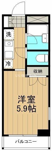 リバーサイドハイツ湘南(1K/2階)の間取り写真