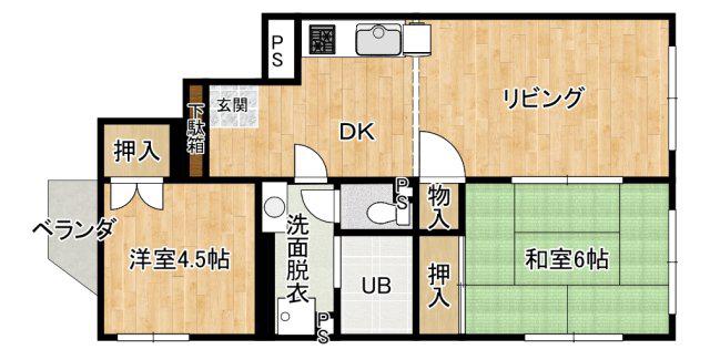 アート東松山(2LDK/3階)の間取り写真