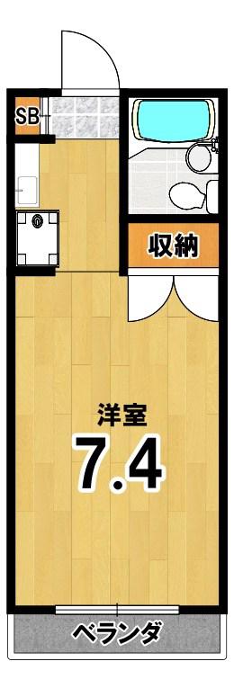 MBCアンバーハウス(1K/4階)の間取り写真