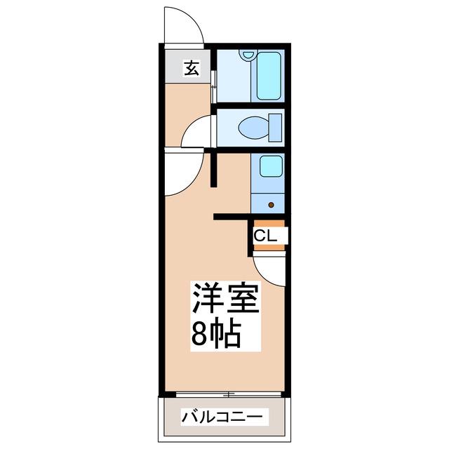 ブライトハイム(ワンルーム/2階)の間取り写真