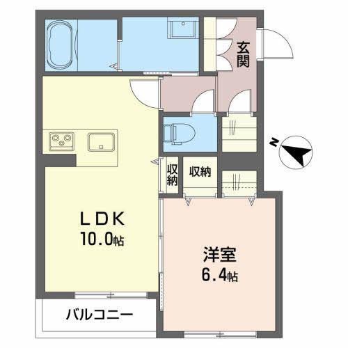 シェバト(1LDK/2階)の間取り写真