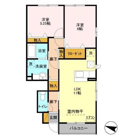 ことぶき壱番館(2LDK/1階)の間取り写真