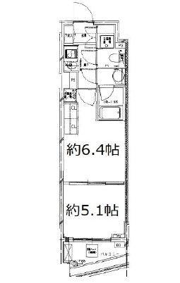 S-FORT中板橋(1DK/6階)の間取り写真