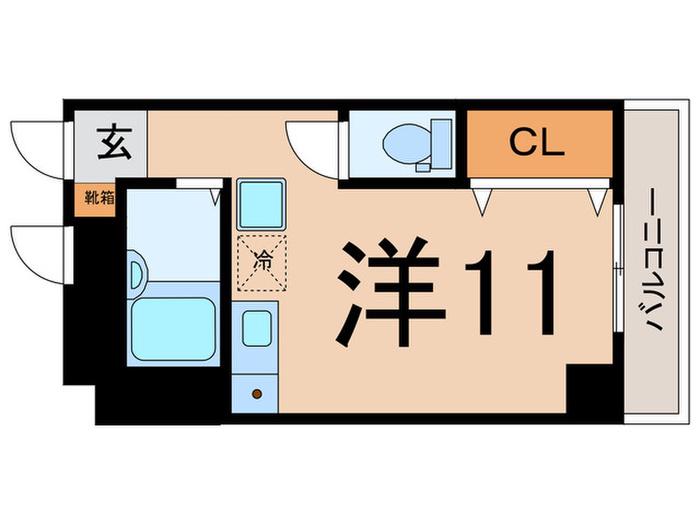 ローゼンボア(ワンルーム/1階)の間取り写真