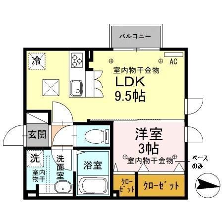コンフォール(1LDK/1階)の間取り写真