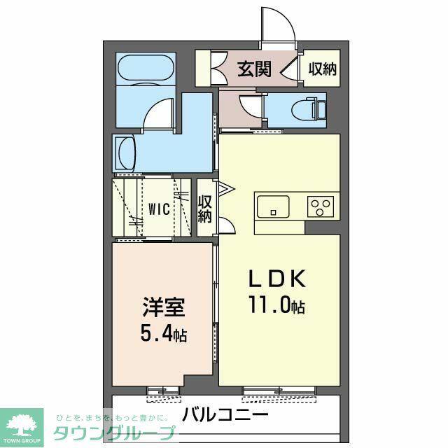 ユーフォネス(1LDK/1階)の間取り写真