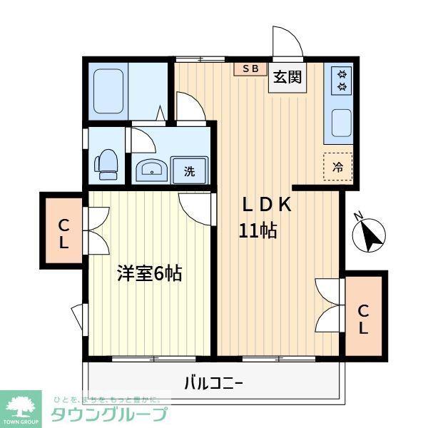 コーポサニー(1LDK/2階)の間取り写真