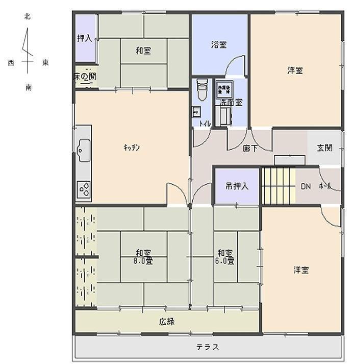 サンライズ伊福町(4DK/3階)の間取り写真
