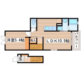 フォンテ-ヌ(1LDK/2階)の間取り写真