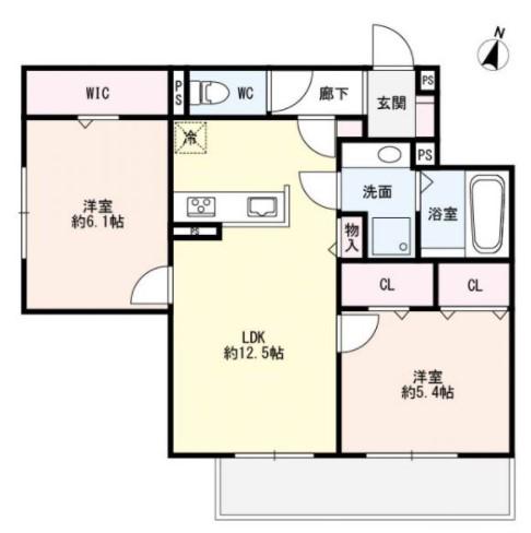 PERCHA(2LDK/3階)の間取り写真