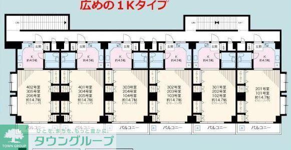 TCRE‐生麦‐(1K/3階)の間取り写真