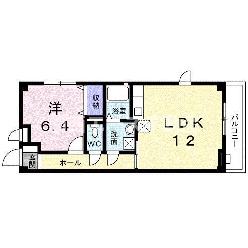 ハイツ赤坂(1LDK/2階)の間取り写真
