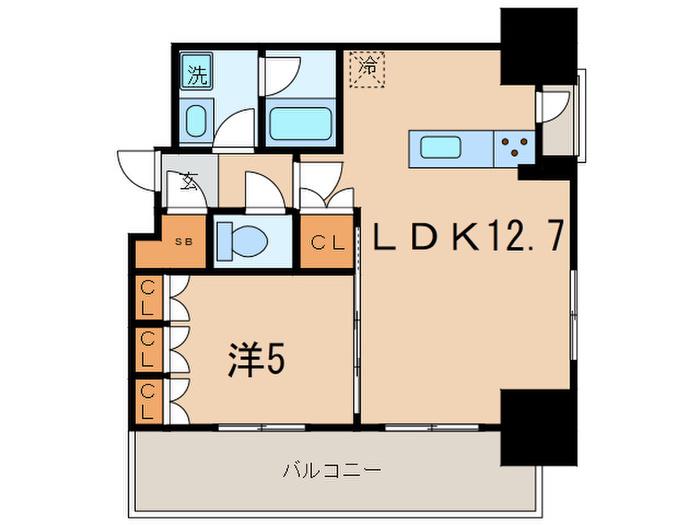 サイプレス日本橋本町(1LDK/8階)の間取り写真