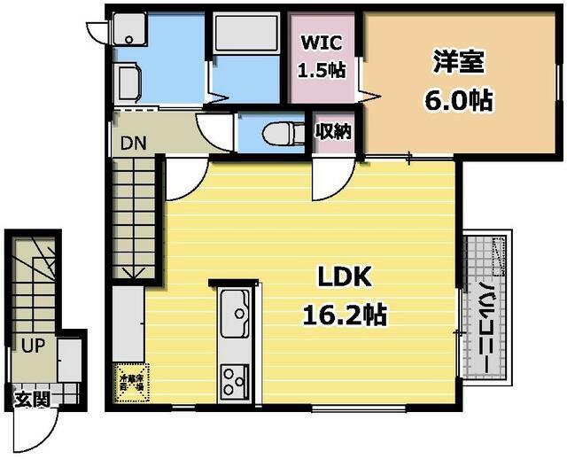 1ST・ヒル 代々木上原(1LDK/2階)の間取り写真