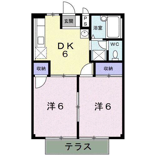 サンシャイン栄(2DK/1階)の間取り写真