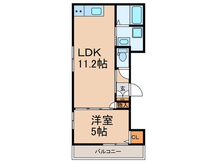 ST.RESIDENCE中道(1LDK/2階)の間取り写真