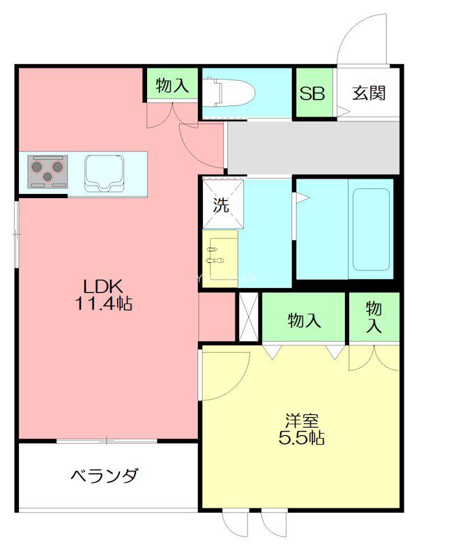 MAISON EAUILE(1LDK/2階)の間取り写真