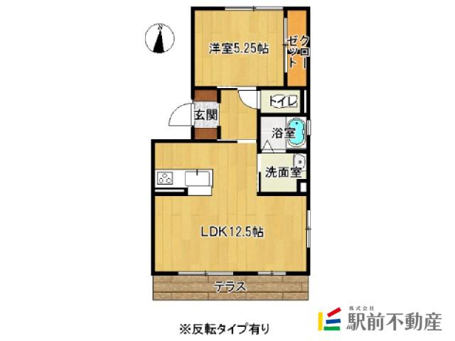 ラ・カーサ ミーア A棟(1LDK/3階)の間取り写真