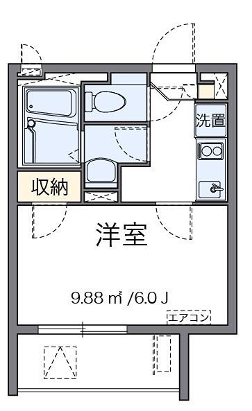 クレージュ柳原(1K/1階)の間取り写真
