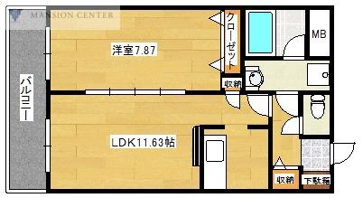グランディオーズ(1LDK/1階)の間取り写真