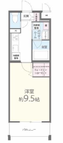 ビジュドゥメール(1K/2階)の間取り写真