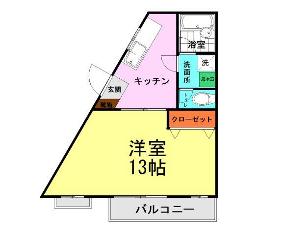 アローハイム庄口公園(1K/1階)の間取り写真