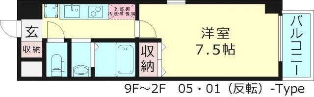 セリーン都島 SERENE MIYAKOJIMA(1K/5階)の間取り写真